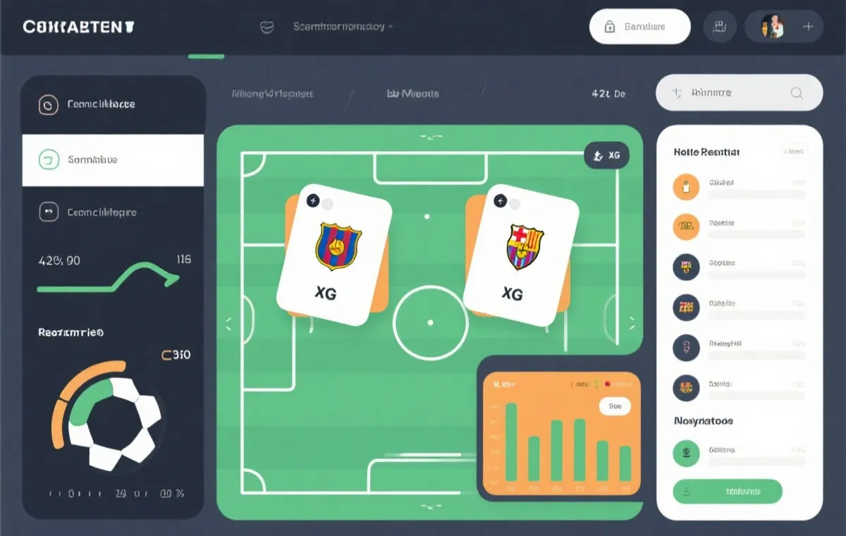球队攻防数据对比与xG可视化示意图